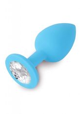 Dolce piccante Análny kolík s kryštálom Blue Silicone small