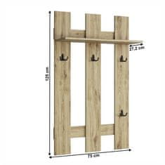 KONDELA Vešiakový panel 75 dub navarra DORSI