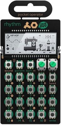 moderný syntetizátor tennage engineering po 12 rhythm polyfónia zvuky vrecková veľkosť displej ľahké ovládanie tlačidla minimalistický design