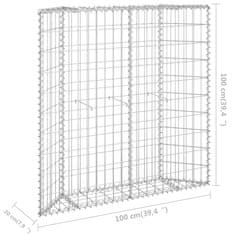 Vidaxl Trapézový gabiónový vyvýšený kôš pozinkovaná oceľ 100x20x100 cm