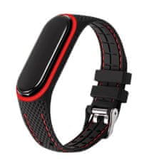 TopQ  Silikónový remienok Lifestyle pre Xiaomi Mi Band 7 black-red