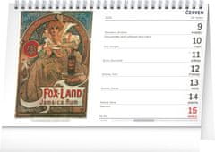 Notique Stolový kalendár Alfons Mucha 2025, 23,1 x 14,5 cm