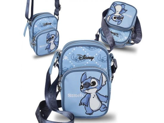 Disney Stitch Disney Puzdro na opasok / Modrý mini kabelka 18x9x12 cm