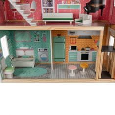 Kruzzel Hračka domček s nábytkom drevený DOLLHOUSE VILA 114x81,5x30,5cm