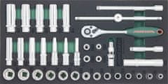 Autonar czech Modul penový - gola sada 3/8", hlavica 6hranná a TORX-E, 36 dielov - JONNESWAY S04H3136KV