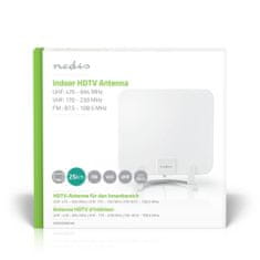 Nedis Vnútorná HDTV anténa | Aktívne | FM / UHF / VHF | Dosah príjmu: 0-25 km | LTE700 | Zisk: 30 dB | ABS | biely 