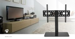 Nedis Pevný stojan na TV stolík | 32-65 " | Maximálna podporovaná hmotnosť obrazovky: 45 kg | Nastaviteľná prednastavená výška | Oceľ / Tvrdené sklo | Čierna 