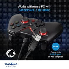 Nedis Gamepad | USB typu A | USB napájanie | PC | Počet tlačidiel: 12 | Dĺžka kábla: 1,60 m | čierna 