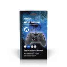 Nedis Gamepad | USB typu A | USB napájanie | PC | Počet tlačidiel: 12 | Dĺžka kábla: 1,60 m | čierna 