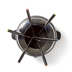 Nedis Fondue Set | 6 osôb | 2,3 l | Nastaviteľná regulácia teploty | 800 W | Cool touch rukoväť(y) | Protišmykové dno | Ochrana proti prehriatiu 