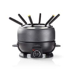 Nedis Fondue Set | 6 osôb | 2,3 l | Nastaviteľná regulácia teploty | 800 W | Cool touch rukoväť(y) | Protišmykové dno | Ochrana proti prehriatiu 