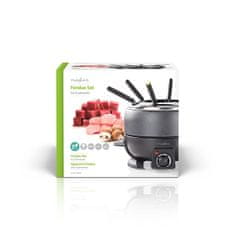 Nedis Fondue Set | 6 osôb | 2,3 l | Nastaviteľná regulácia teploty | 800 W | Cool touch rukoväť(y) | Protišmykové dno | Ochrana proti prehriatiu 