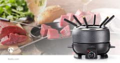 Nedis Fondue Set | 6 osôb | 2,3 l | Nastaviteľná regulácia teploty | 800 W | Cool touch rukoväť(y) | Protišmykové dno | Ochrana proti prehriatiu 