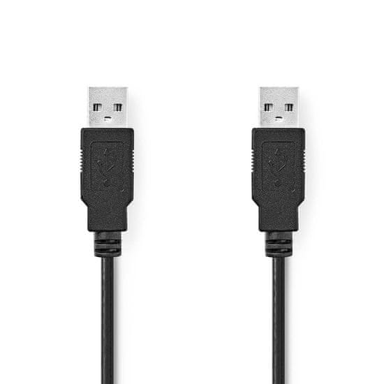 Nedis USB kábel | USB 2.0 | USB-A samec | USB-A samec | 480 Mbps | Poniklované | 2,00 m | Okrúhle | PVC | Čierna | Označenie