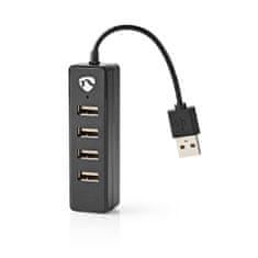 Nedis USB Hub | USB-A samec | 4x USB A samica | 4 prístavy | USB 2.0 | Napájanie cez USB 