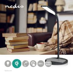 Nedis LED lampa s bezdrôtovou nabíjačkou | Stmievač - na zariadení | LED / Qi | 10 W | So stmievaním | Studená biela / Prírodná biela / Teplá biela | 2700 – 6500 K 