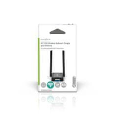 Nedis Nätverks dongle | Wi-Fi | AC1200 | 2,4/5 GHz (Dual Band) | USB 3.0 | Celková rýchlosť Wi-Fi: 1200 Mbps | Windows 10 / Windows 11 / Windows 8 