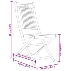 Petromila vidaXL Skladacie záhradné stoličky 4 ks 46x66x99 cm bambus