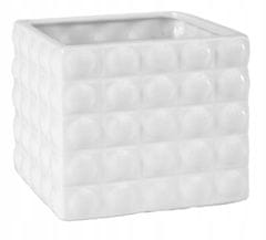 Polnix Biely keramický štvorcový dekoratívny kryt 14 cm