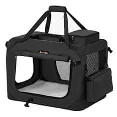 shumee Prenosná taška FEANDREA, skladací látkový nosič pre domáce zvieratá, M klietka pre domáce zvieratá do autosedačky, taška na psa, čierna PDC60H