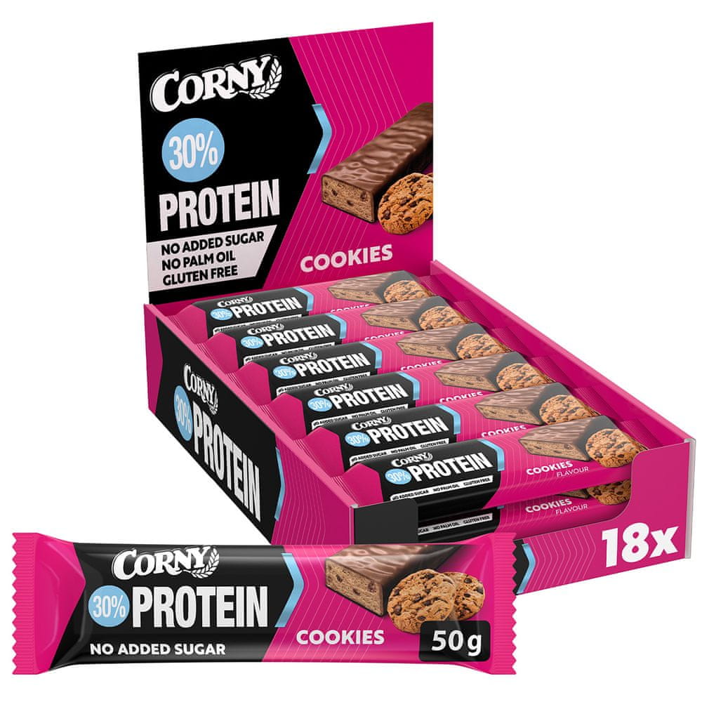 CORNY proteínová tyčinka 30% cookies 18 x 50 g