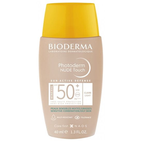 Bioderma Tónovaný fluid pre zmiešanú až mastnú pleť Photoderm Nude Touch Mineral SPF 50+ (Fluid) 40 ml