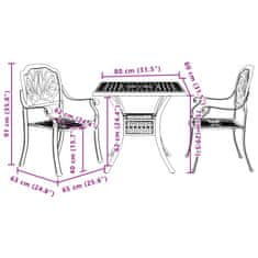 Petromila vidaXL 3-dielna bistro súprava bronzová liaty hliník