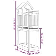 Vidaxl Hracia veža 110,5x52,5x215 cm impregnovaná borovica