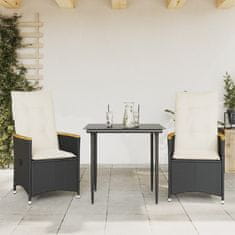 Petromila vidaXL Sklápacie záhradné stoličky 2 ks s vankúšmi čierne polyratan