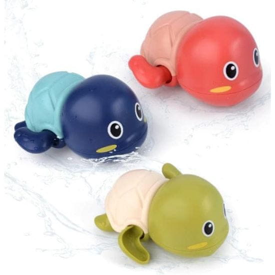 JOJOY® Interaktívne detské hračky do kúpeľa – farebné plávajúce korytnačky (3 ks, modrá, červená a zelená) | TURTLITO