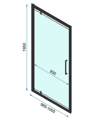 REA Rapid Swing, 1-krídlové sprchové dvere 100 x 195 cm, 6mm číre sklo, chrómový profil, REA-K5607