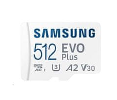 SAMSUNG EVO Plus/micro SDXC/512GB/160MBps/UHS-I U3/Class 10/+ Adaptér