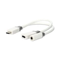Nedis USB-C adaptér | USB 2.0 | USB-C samec | USB-C samica / 3,5 mm samica | 0,10 m | Okrúhle | Pozlátené | PVC | Biela | Box 