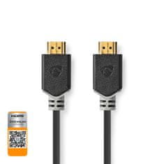 Nedis Prémiový vysokorýchlostný kábel HDMI s Ethernetom | HDMI konektor | HDMI konektor | 4K @ 60 Hz | 18 Gbps | 2,00 m | Okrúhle | PVC | Antracit | Box 