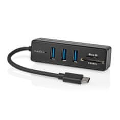 Nedis USB rozbočovač | 1x USB-C | 3x USB A hona | 5-portový(é) port(y) | USB 3.2 Gen 1 | USB kľúč | 5 Gbps | SD a MicroSD 