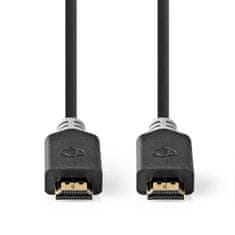 Nedis Prémiový vysokorýchlostný kábel HDMI s Ethernetom | HDMI konektor | HDMI konektor | 4K @ 60 Hz | 18 Gbps | 2,00 m | Okrúhle | PVC | Antracit | Box 