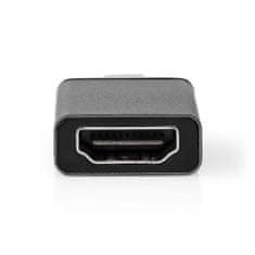 Nedis USB-C adaptér | USB 3.2 Gen 1 | USB-C samec | HDMI výstup | 4K @ 60 Hz | Okrúhle | Poniklované | Čierna / Sivá | Box 