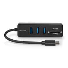 Nedis USB rozbočovač | 1x USB-C | 3x USB A hona | 5-portový(é) port(y) | USB 3.2 Gen 1 | USB kľúč | 5 Gbps | SD a MicroSD 