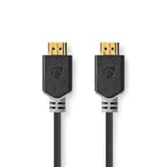 Nedis Prémiový vysokorýchlostný kábel HDMI s Ethernetom | HDMI konektor | HDMI konektor | 4K @ 60 Hz | 18 Gbps | 2,00 m | Okrúhle | PVC | Antracit | Box 