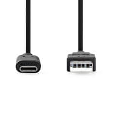 Nedis USB kábel | USB 3.2 Gen 2 | USB-A samec | USB-C samec | 60 W | 10 Gbps | Poniklované | 1,00 m | Okrúhle | PVC | Čierna | Označenie 