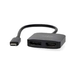 Nedis USB-C adaptér | USB 3.2 Gen 1 | USB-C samec | DisplayPort Female / HDMI výstup | 8K @ 30 Hz | 0,20 m | Okrúhle | Poniklované | Čierna | Box 