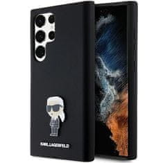 Karl Lagerfeld Zadný kryt hardcase Silicone Ikonik Metal Pin KLHCS24LSMHKNPK pre Samsung Galaxy S24 Ultra black
