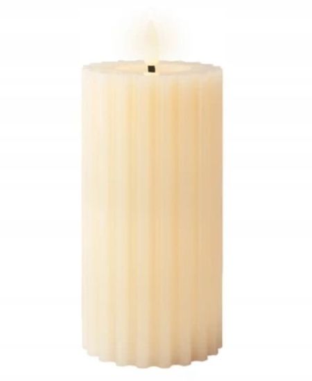 Kaemingk Dekoratívna voskovaná krémová LED sviečka 17 cm