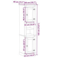 Vidaxl Kúpeľňová skrinka Corona 50x40x185 cm borovicový masív