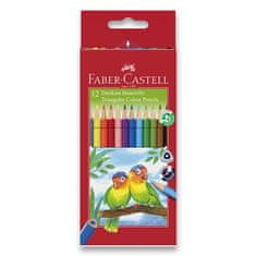 Faber-Castell Pastelky trojhranné 12 farieb + strúhadlo