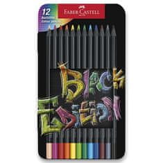 Faber-Castell Faber - Castel Black Edition Pastelky v plechovej krabičke 12 ks