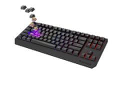 Genesis herná klávesnica THOR 230/TKL/RGB/Outemu Panda/Bezdrôtová USB + Bluetooth/US layout/Čierna