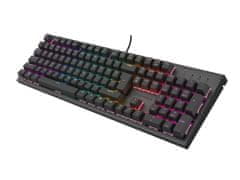 Genesis mechanická herná klávesnica THOR 303/RGB/Outemu Peach Silent/Drôtová USB/US layout/Čierna