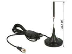DELOCK DAB+ Antenna F Plug 21 dB aktívny omnidirectional s magnetickou pevnou fixou black