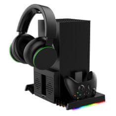 Ipega XBX023S Multifunkčný Nabíjací RGB Stojan s Chladením pre Xbox Series X